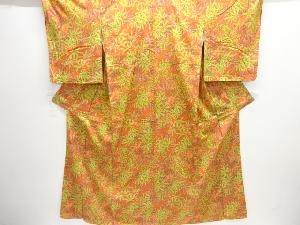 未使用品　葉模様小紋着物